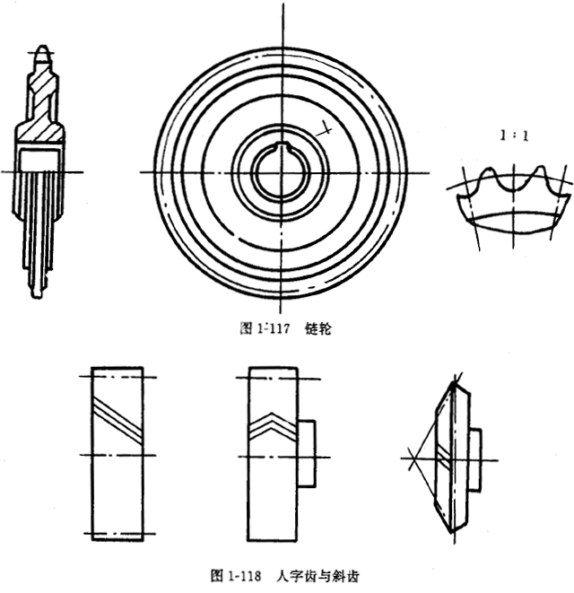 鏈輪的畫法、齒輪