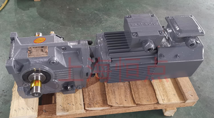 K37系列減速機輸入配變頻電機，輸出雙軸A+B 實物照片