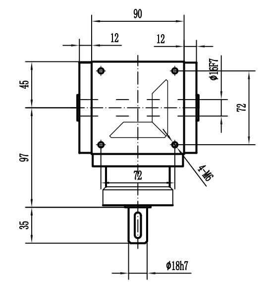 HDA09系列換向器：HDA09-2：1-E外形安裝尺寸圖3